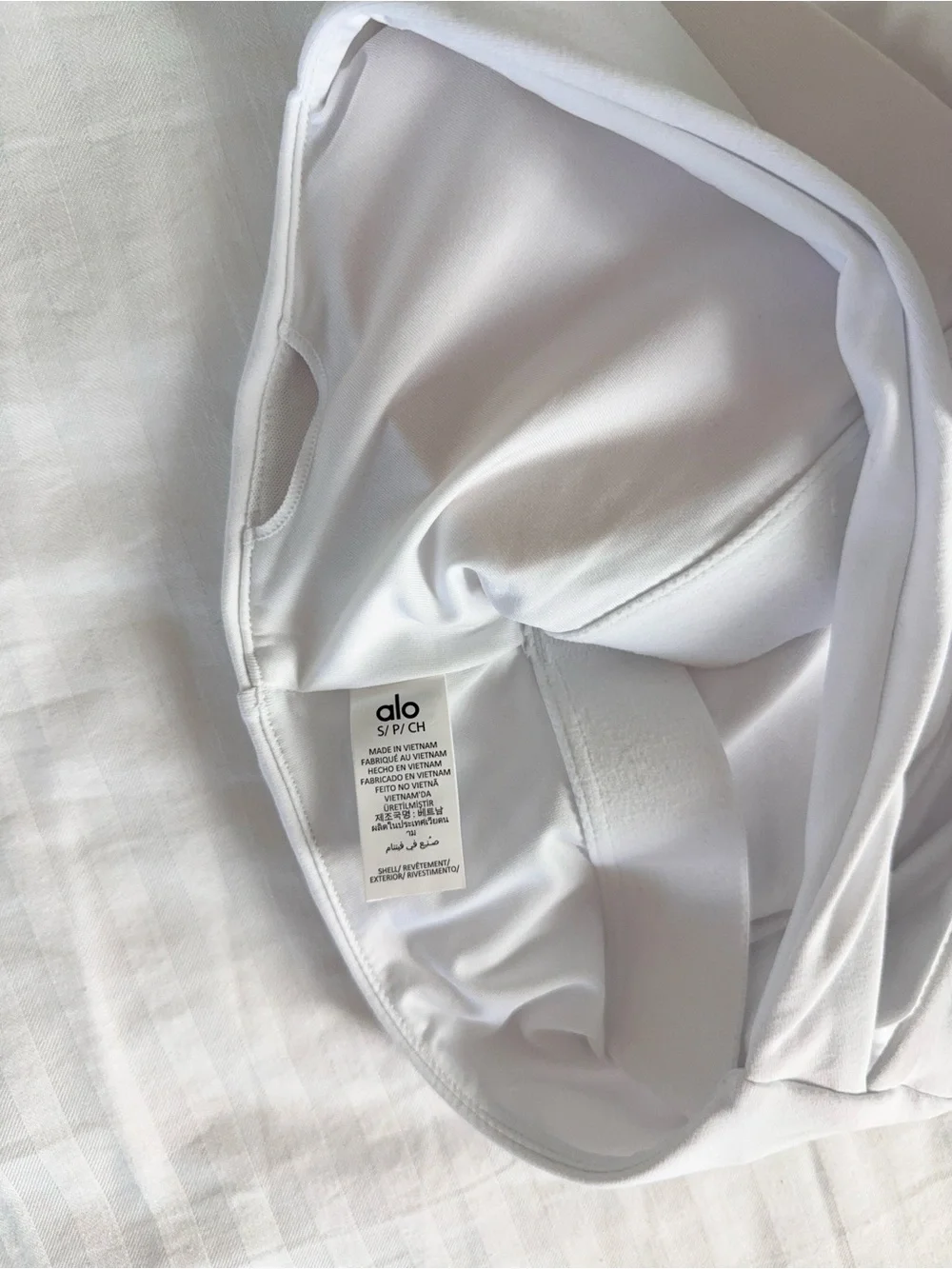 ALO Airbrush Real Bra Tank (White, Size S)